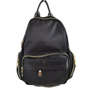 Multi-Pocket Casual Backpack with Metallic Zippers