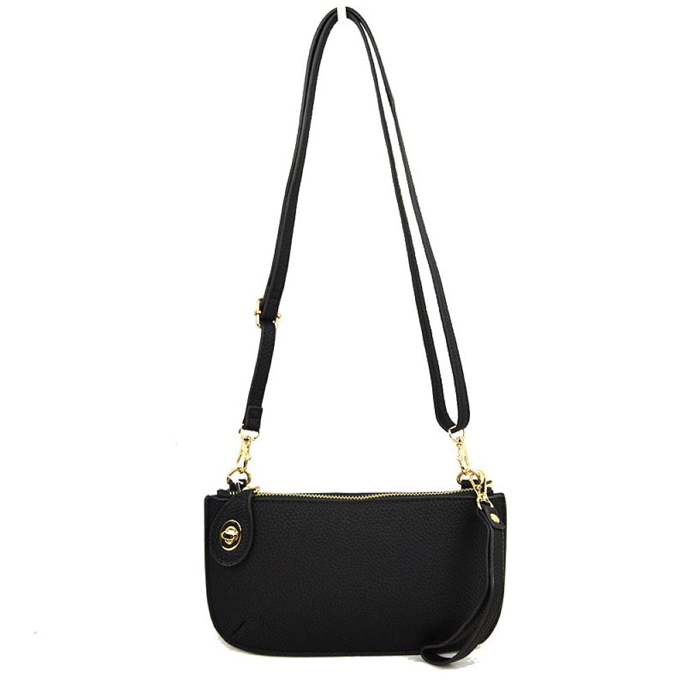 Pebbled Crossbody Clutch Bag with Removable Straps