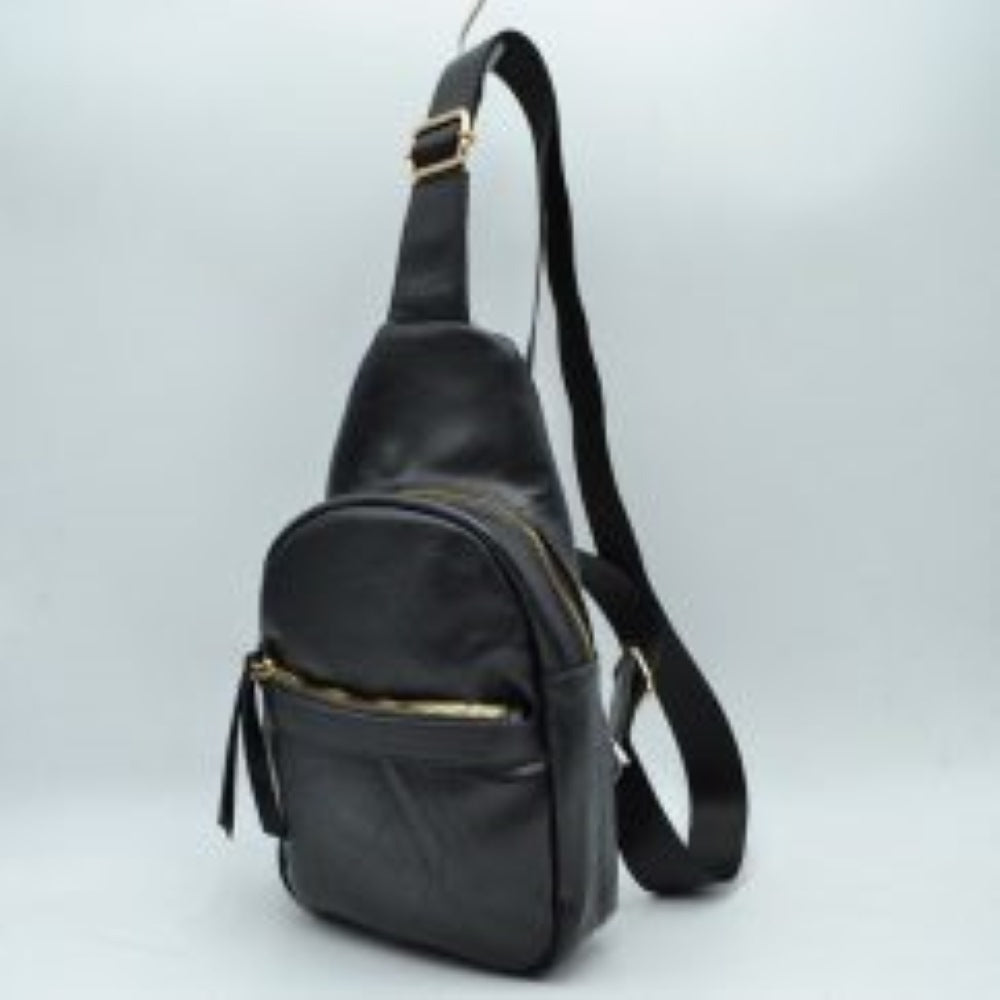 Zippered Crossbody Sling Bag with Adjustable Strap