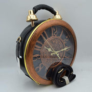Vintage Alarm Clock Shaped Novelty Crossbody Bag with Top Handle
