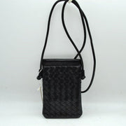 Woven Texture Vertical Phone Pouch Crossbody Bag with Cord Strap
