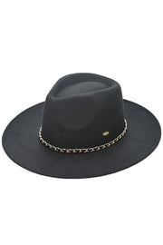 C.C Chain Trim Band Vegan Felt Panama Hat