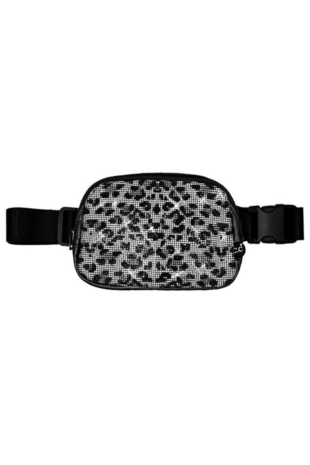 C.C Animal Print Rhinestone Crossbody Fanny Pack