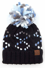 C.C Chunky Jumbo Yarn Lining Beanie with Pom-Hat