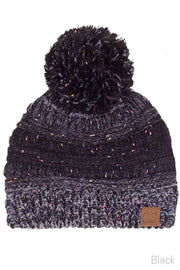 C.C Confetti Knit Beanie with Pom