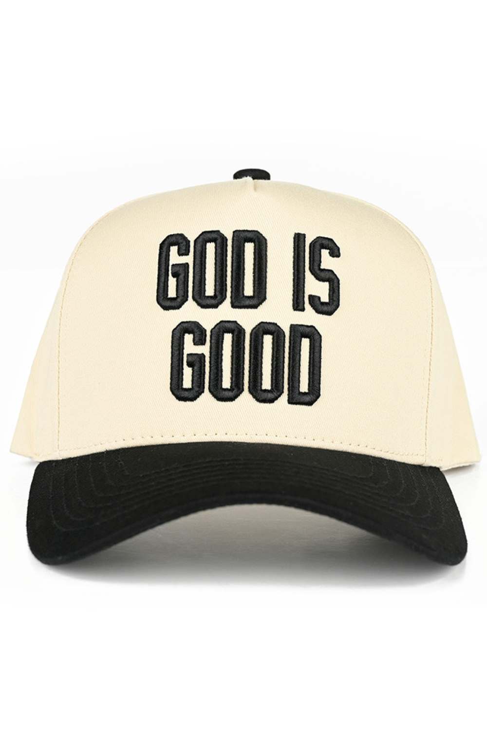 C.C GOD IS GOOD Embroidered Letter Two Tone Trucker Hat