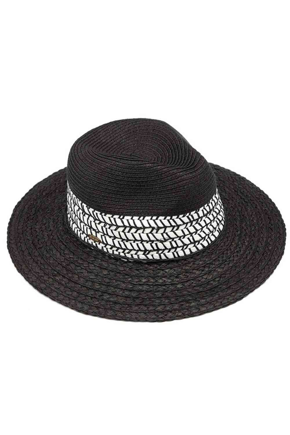 C.C Paper Straw Panama with Whip Stitches on Woven Trim