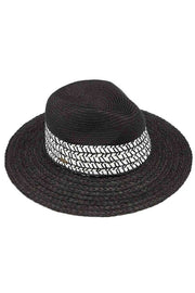 C.C Paper Straw Panama with Whip Stitches on Woven Trim