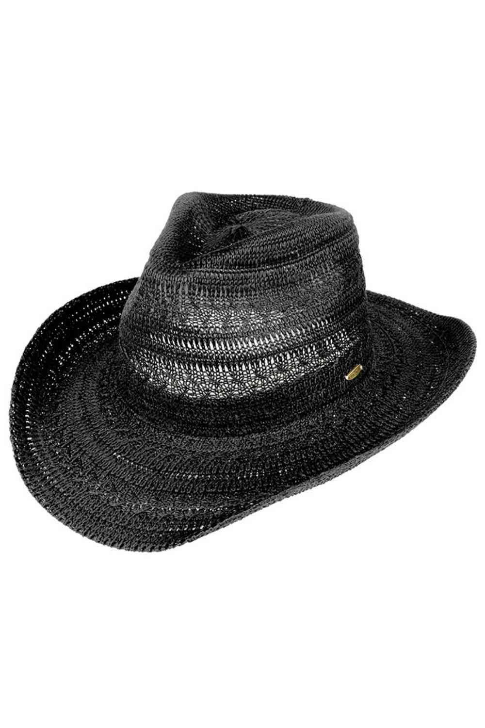 C.C Pattern Knitted Solid Cowboy Hat