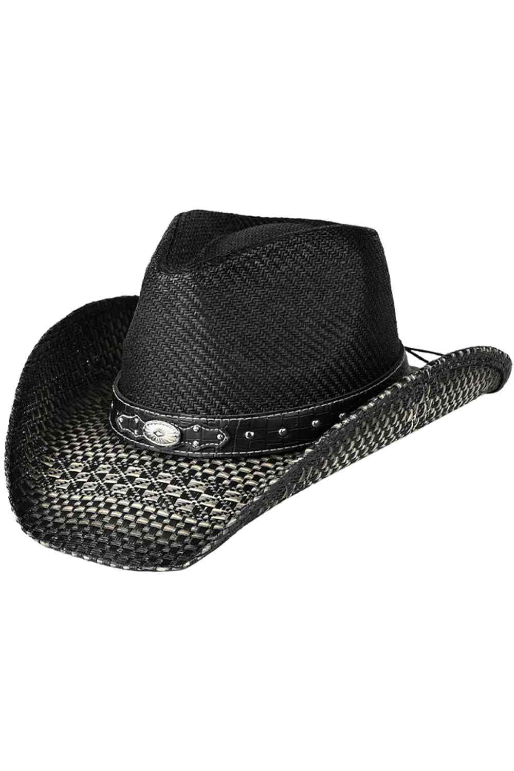 C.C Vegan Leather Trim Band Fancy Texture Cowboy