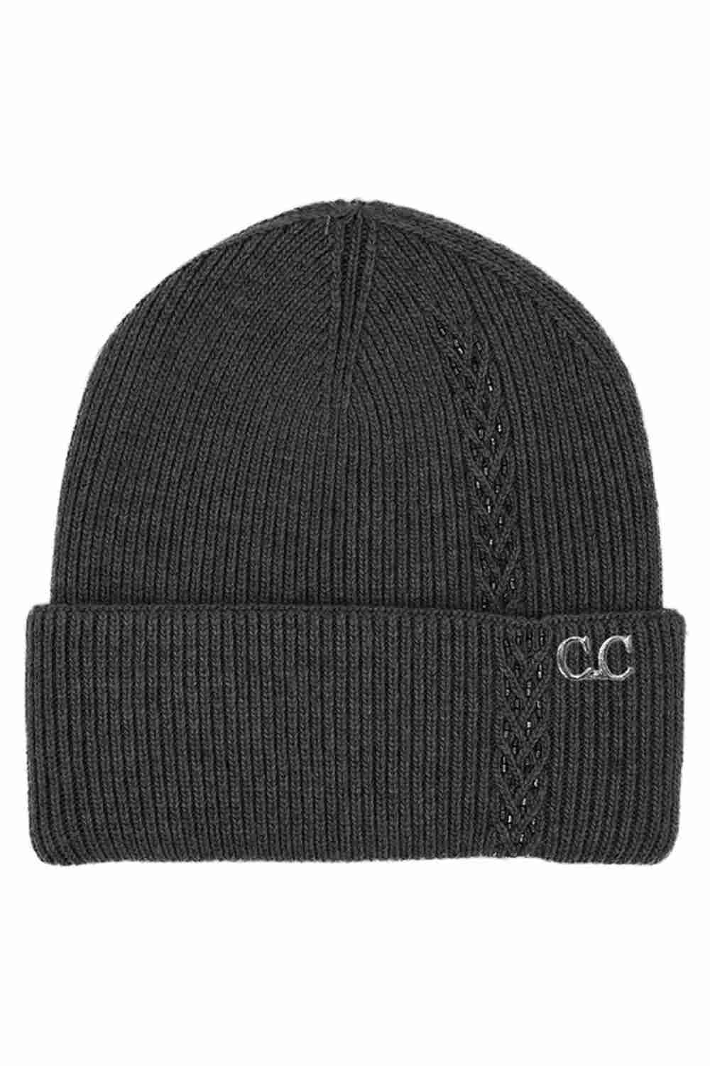 C.C Bead Embellishments Angora Cuff Beanie