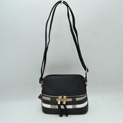 Plaid Accent Crossbody Bag with Adjustable Shoulder Strap