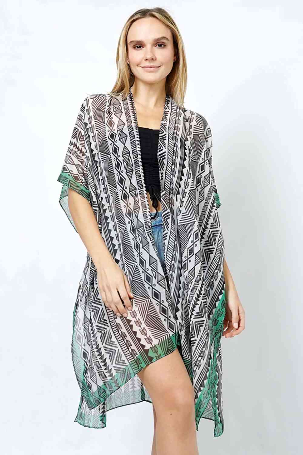 Ethnic Pattern Print Kimono