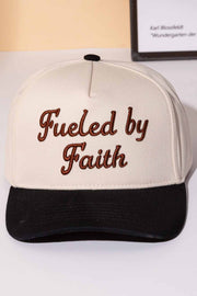 FUELED BY FAITH Embroidered Letter Two Tone Trucker Cap