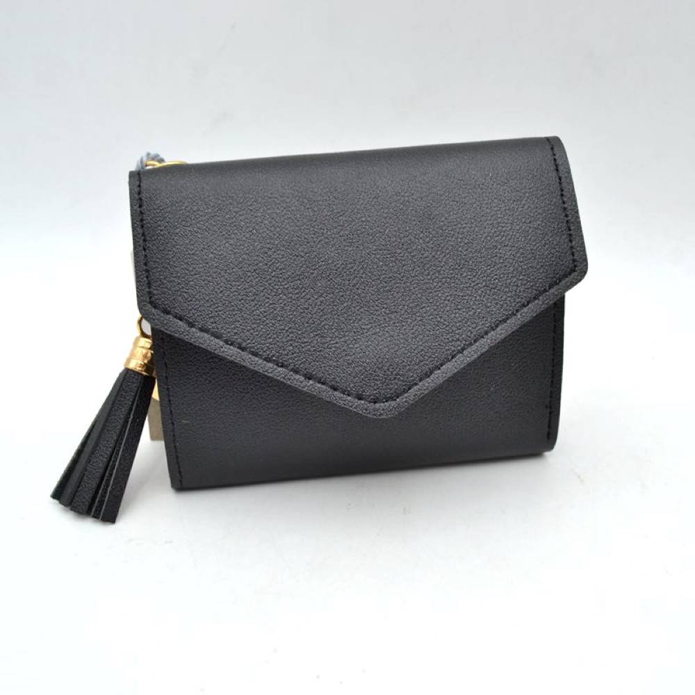 Envelope Flap Compact Wallet with Tassel Charm