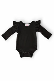 Black L/S Flutter Bodysuit