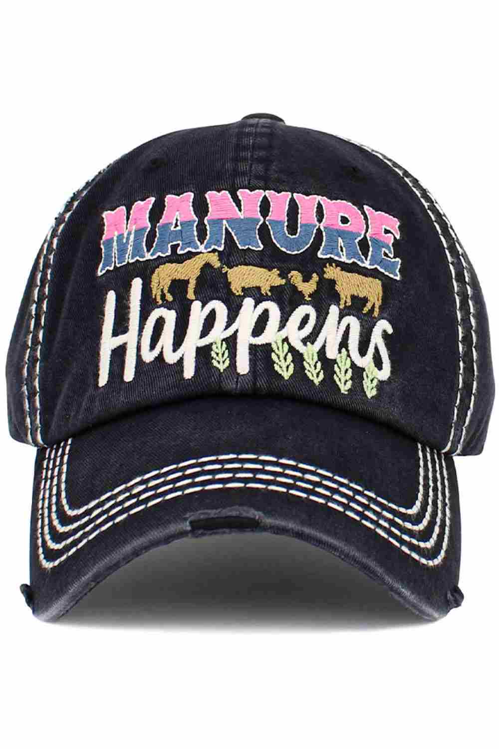 MANURE HAPPENS Vintage Baseball Cap