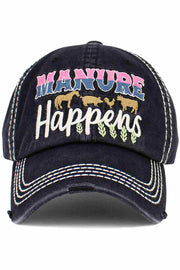 MANURE HAPPENS Vintage Baseball Cap