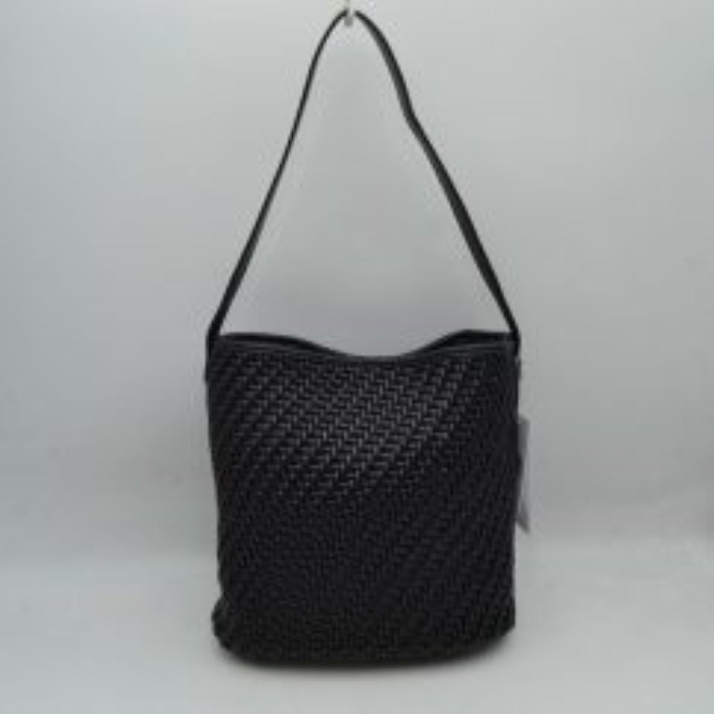 Woven Bucket Hobo Bag with Wide Shoulder Strap