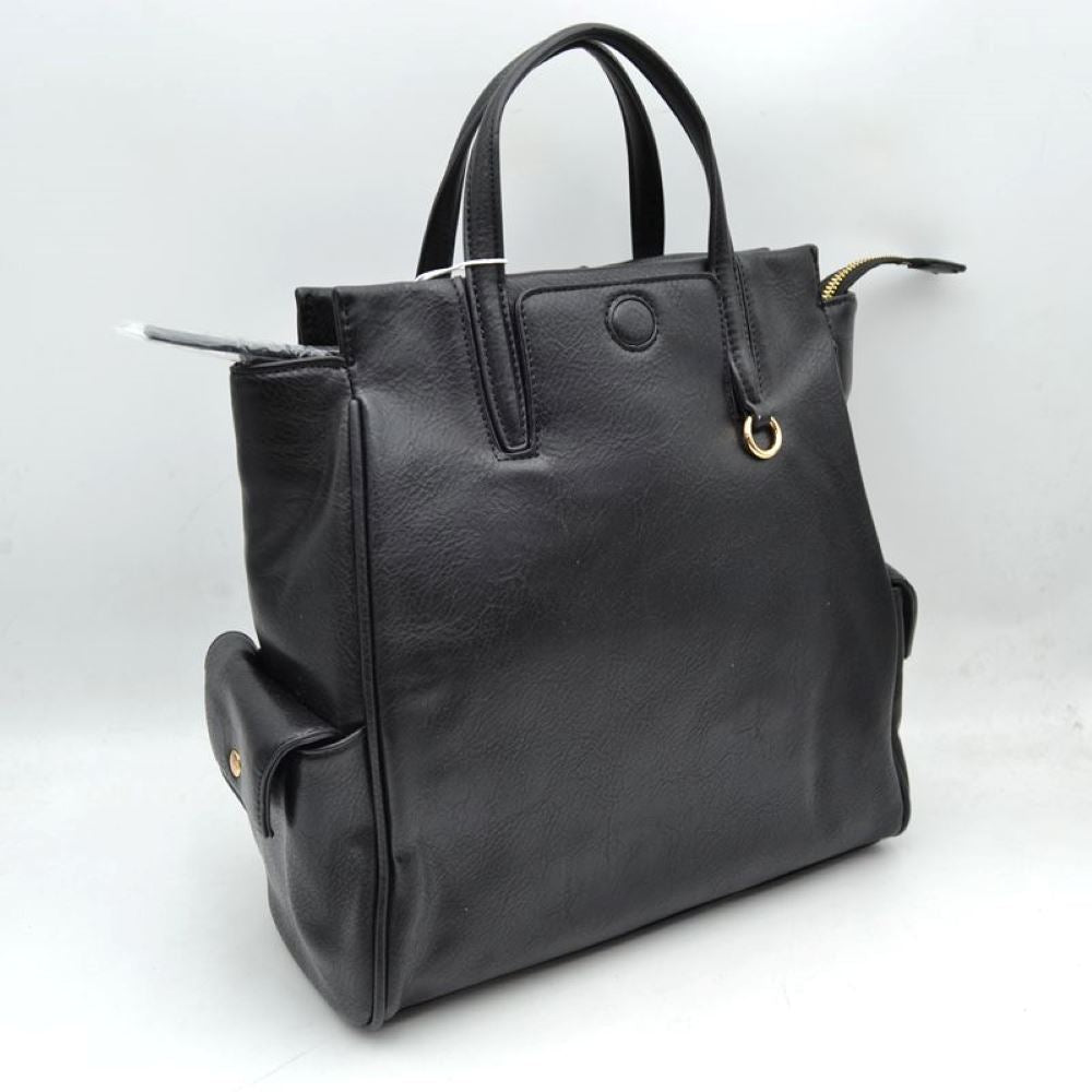 Classic Everyday Tote Bag with Dual Handles and Side Pockets