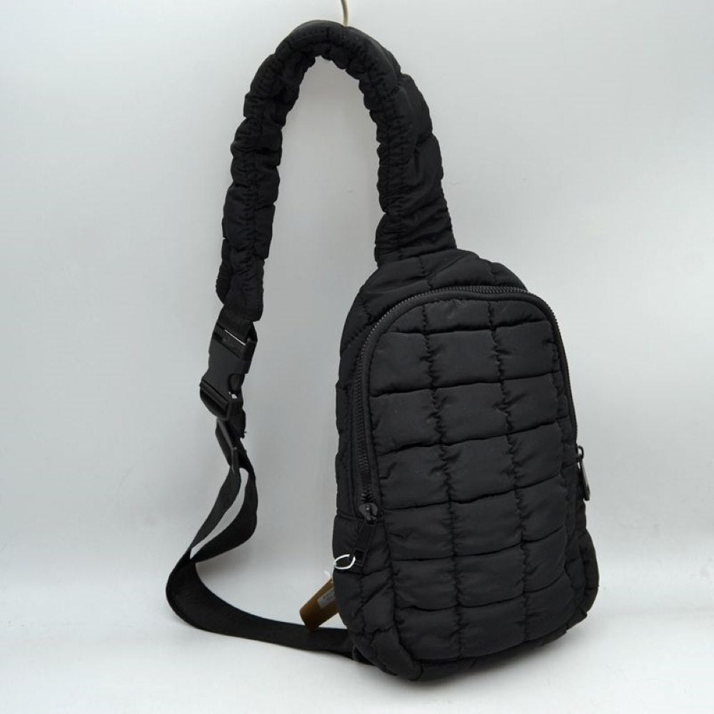 Modern Quilted Puffer Sling Backpack