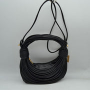 Sculptural Multi-Cord Crescent Bag with Wrapped Knot Details