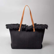 Classic Trapeze Tote Bag with Dual Handles and Ring Detail