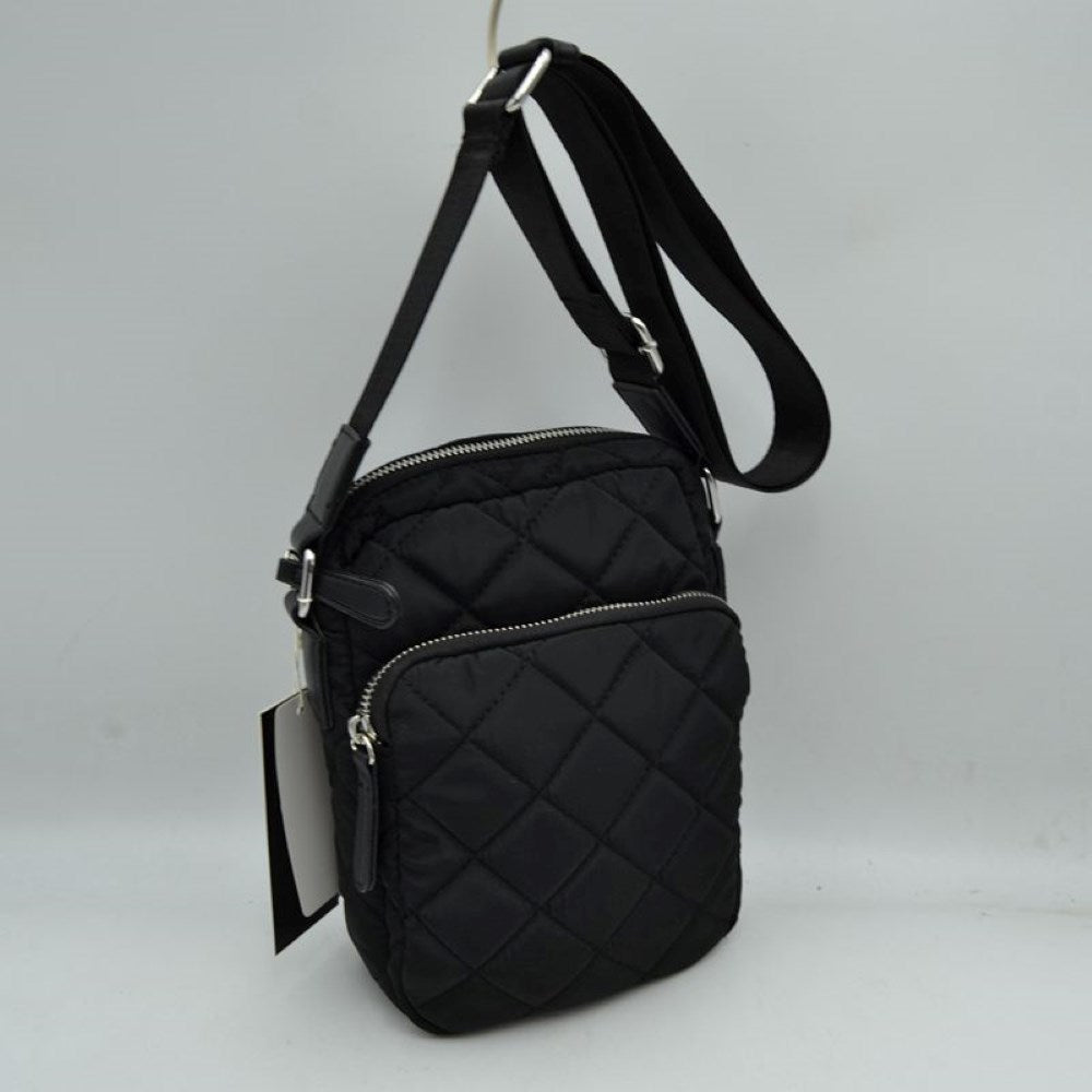 Structured Trapeze Handbag with Bamboo Ring Top Handles