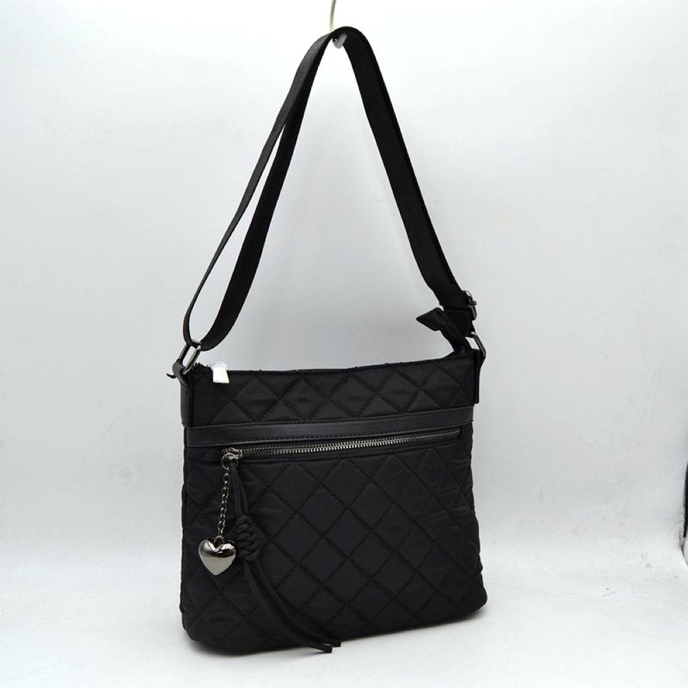 Quilted Crossbody Bag with Adjustable Strap