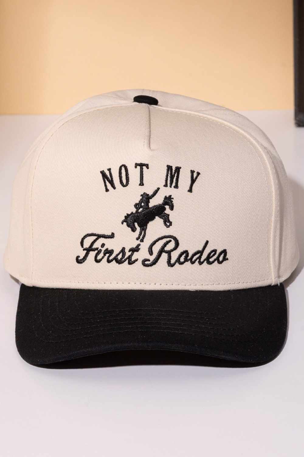 NOT MY FIRST RODEO Embroidered Letter Two Tone Trucker Cap