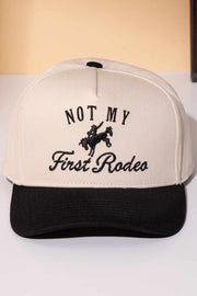 NOT MY FIRST RODEO Embroidered Letter Two Tone Trucker Cap