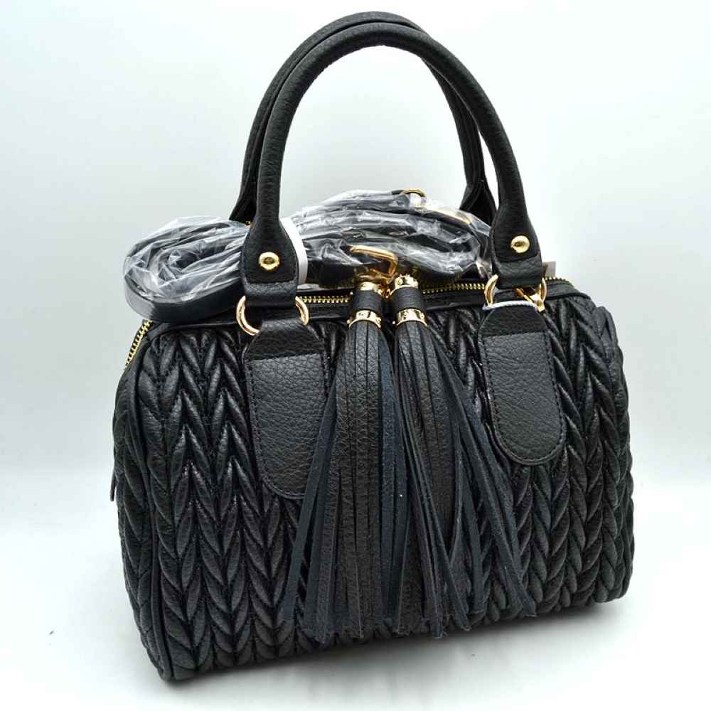 Quilted Chevron Satchel Handbag | Textured Top-Handle Crossbody Purse