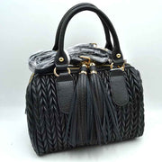 Quilted Chevron Satchel Handbag | Textured Top-Handle Crossbody Purse