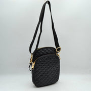 Quilted Puffer Crossbody Bag Multi-Zip Shoulder Bag with Adjustable Strap