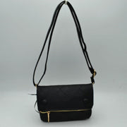 Quilted Foldover Crossbody Bag with Zipper Pocket