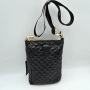 Quilted Vertical Crossbody Pouch Bag with Front Snap Pocket