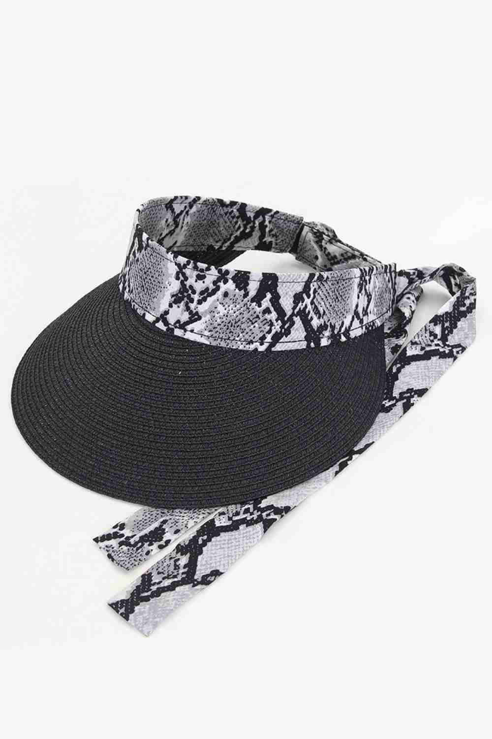 SNAKE PATTERN BOW STRAW VISOR