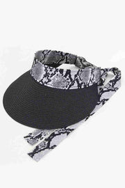SNAKE PATTERN BOW STRAW VISOR