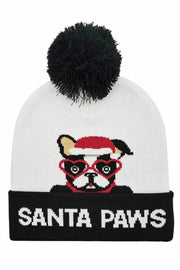 Santa Paws Christmas Holiday Pom Beanie