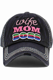 WIFE MOM BOSS Vintage Ball Cap
