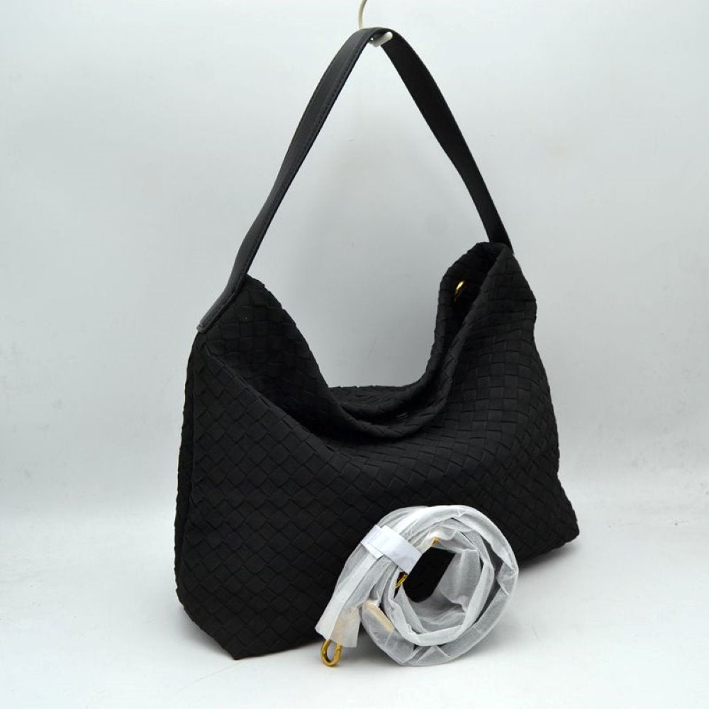 Woven Hobo Shoulder Bag with Detachable Strap