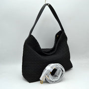 Woven Hobo Shoulder Bag with Detachable Strap