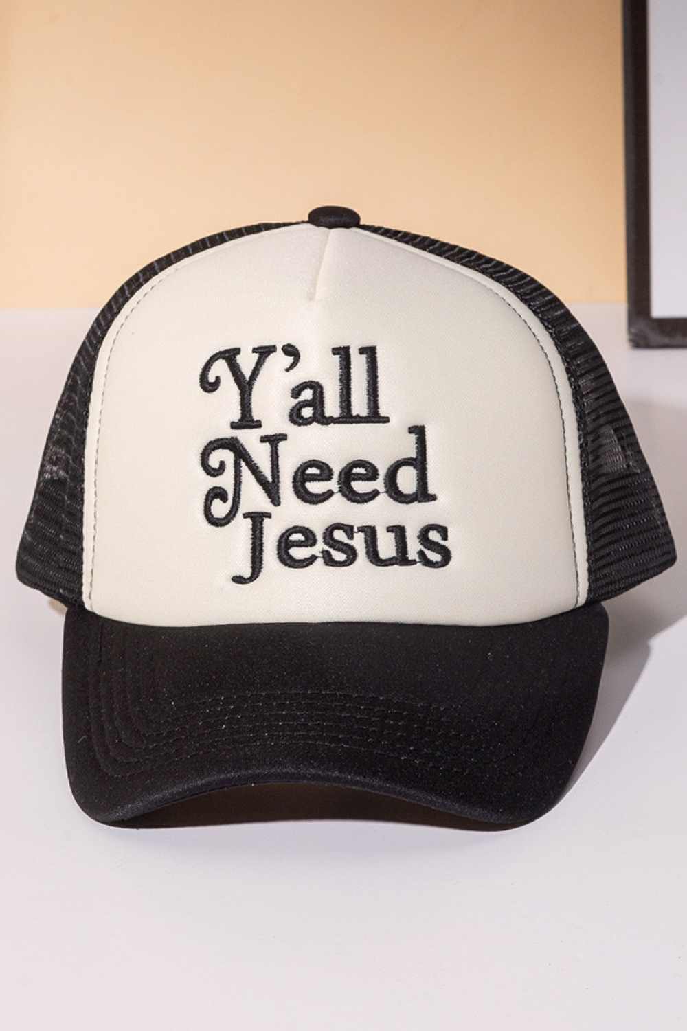 Y'ALL NEED JESUS Letter Foam with Mesh Back Trucker Cap