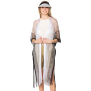 Two Tone Lurex Kimono Poncho