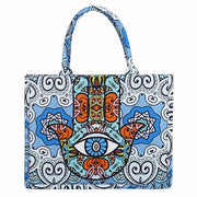 Evil Eye Hamsa Hand Printed Tote Bag
