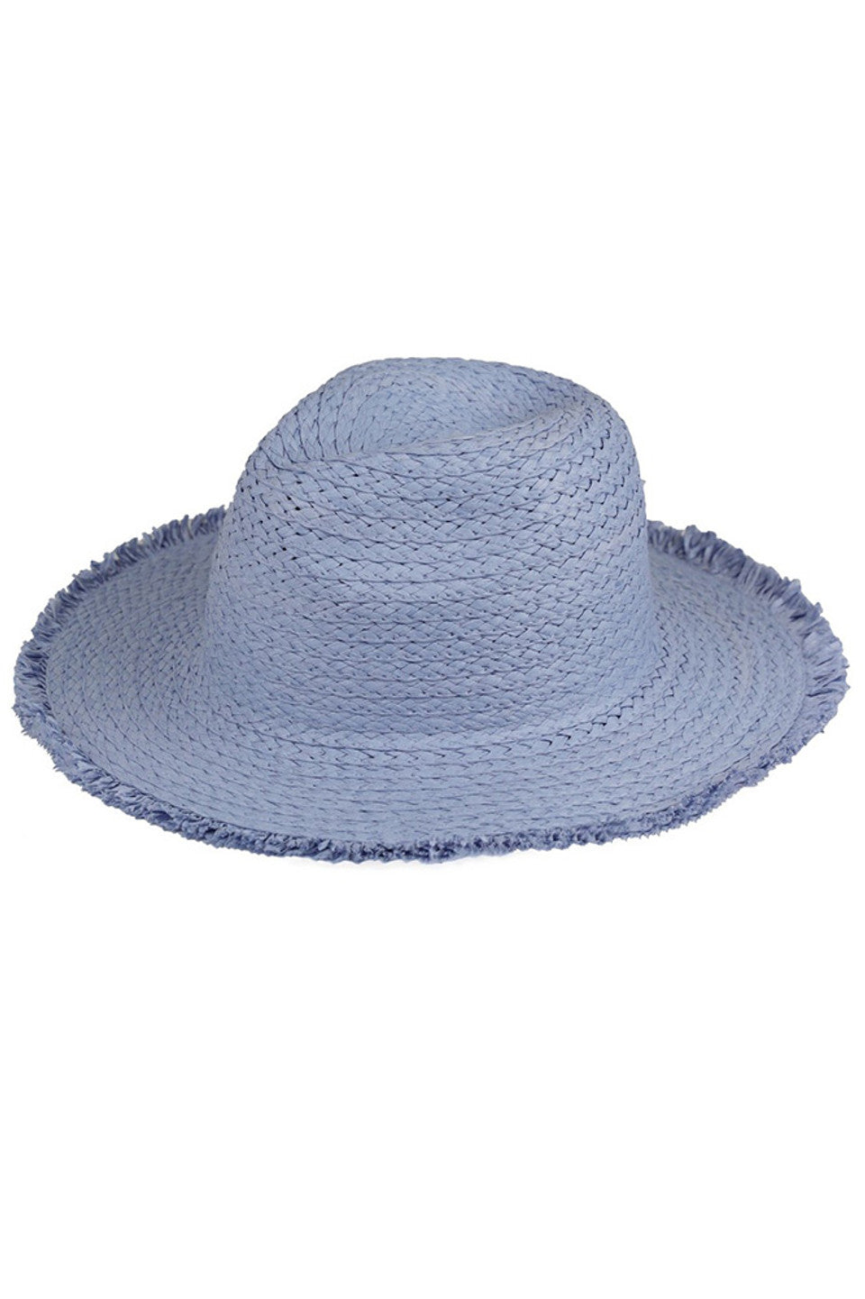 Frayed Solid Straw Hat