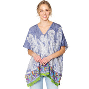 Leaf Print Cover Up Poncho