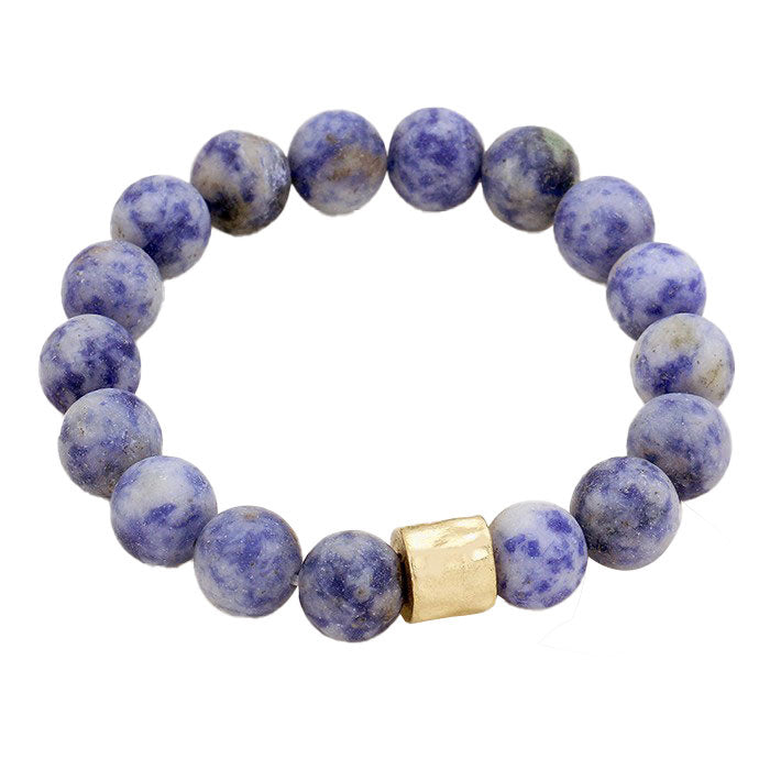 Semi precious stone beaded stretch bracelet