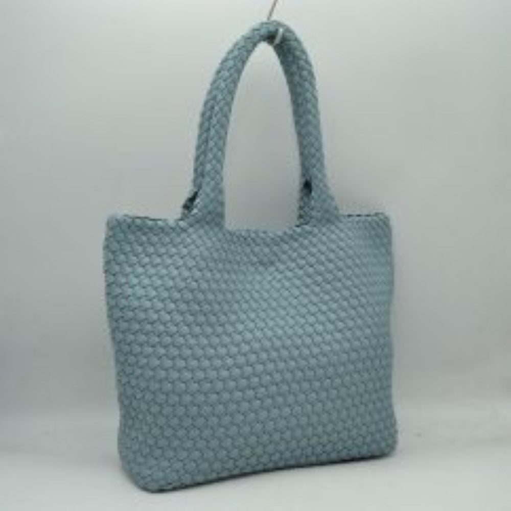 Woven Tote Bag with Matching Zipper Pouch