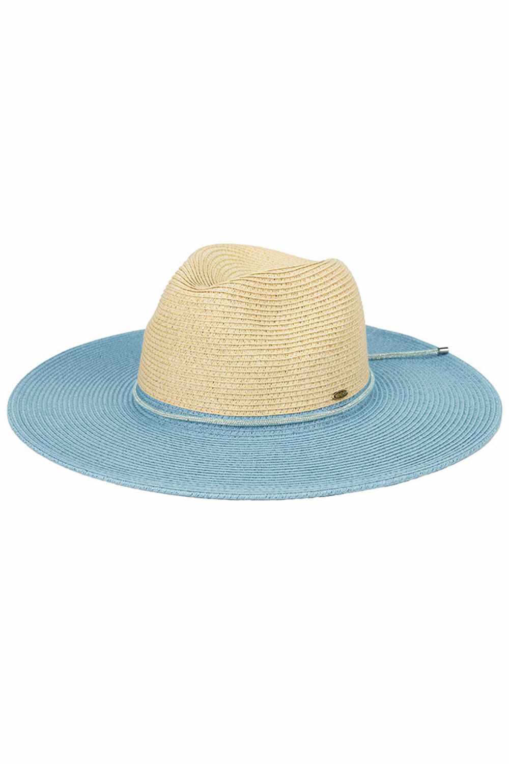 C.C Two Tone Panama Sun Hat with Band